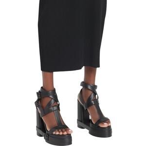 Christian Louboutin Yazefatt Strappy Platform Sandals Black Size 36.5